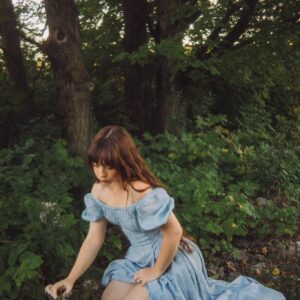 Girdle linen dress