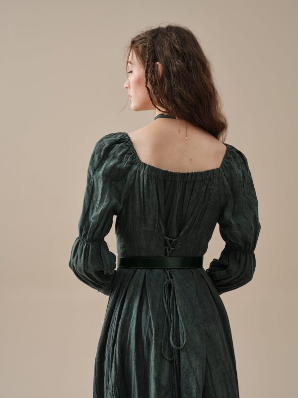 Corset Linen dress in Teal - Image 8