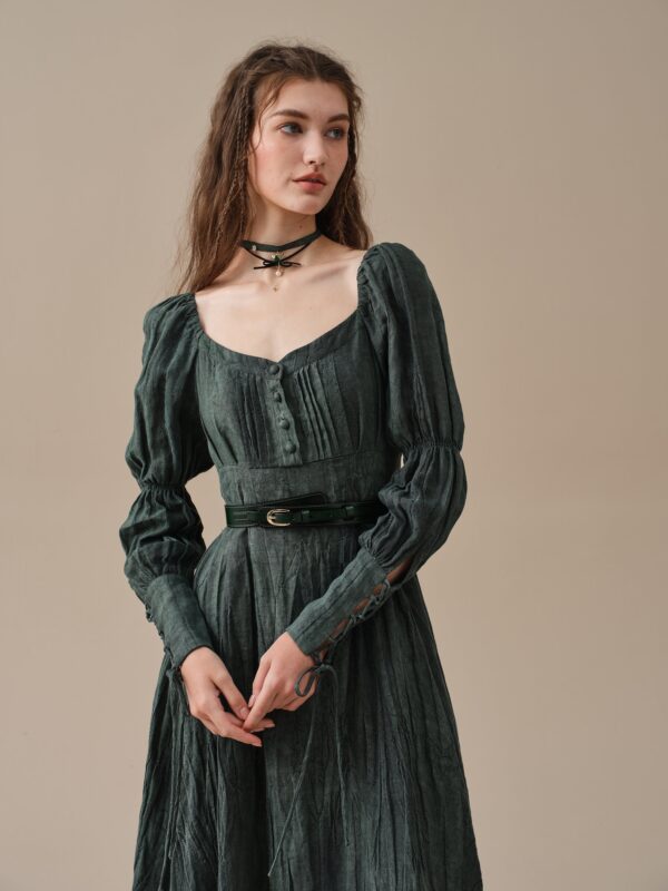 Corset Linen dress in Teal - Image 6