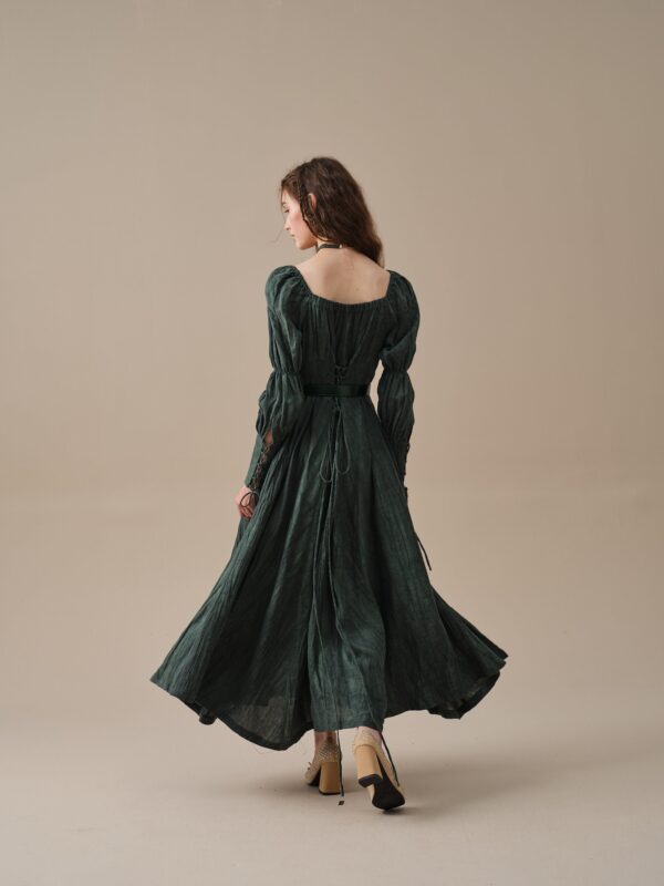 Corset Linen dress in Teal - Image 10
