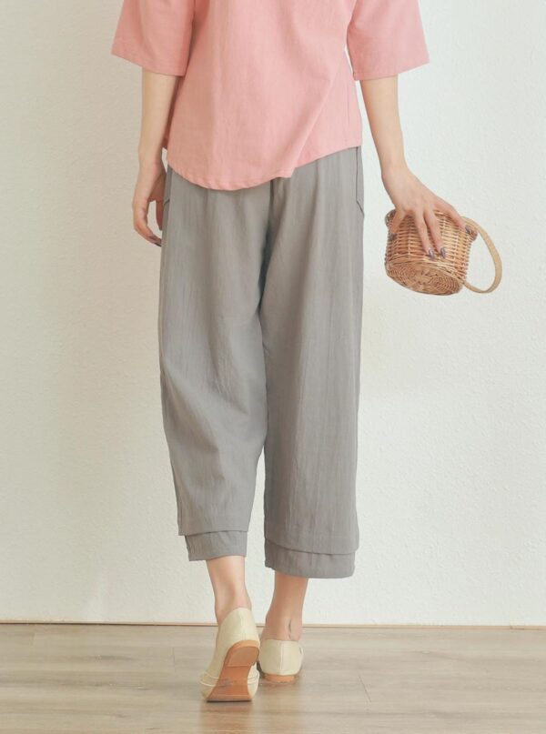 1. Wide Leg Cotton Pants for Comfort and Style - Image 3