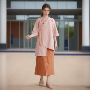 Women Summer Cotton Tops Half Sleeves Tops Irregular Tops