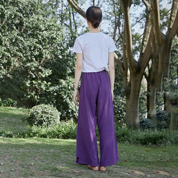 Wide Leg Cotton Pants Comfort Loose Fit - Image 6