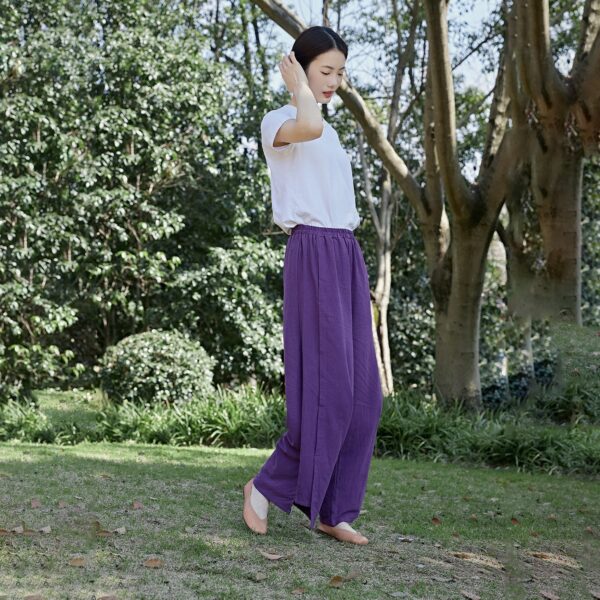 Wide Leg Cotton Pants Comfort Loose Fit - Image 3
