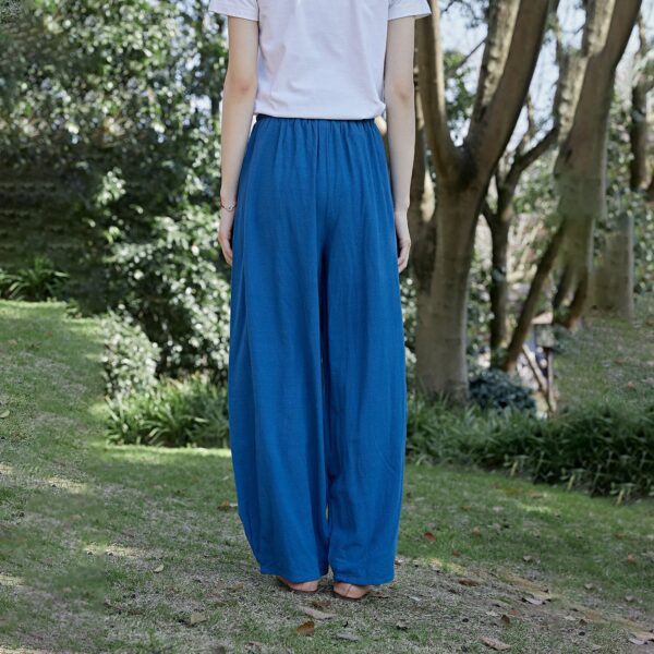 Elastic Waist Cotton Pants Relaxed Fit - Image 6