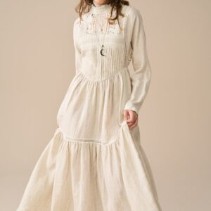 Vintage Linen dress with lace