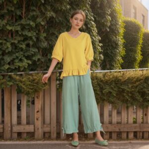 Summer cotton blouse half sleeves tops linen t-shirts