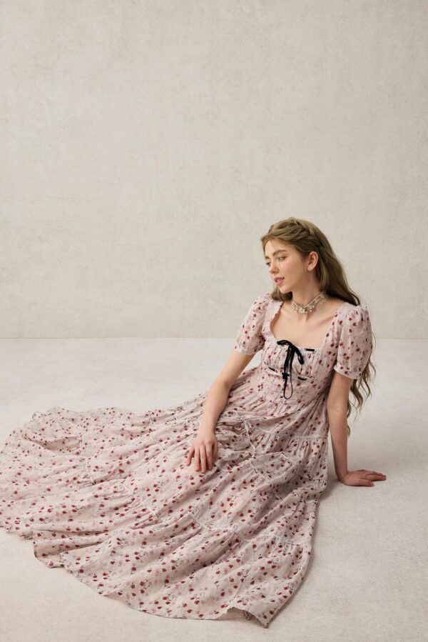 Romantic floral linen dress - Image 6