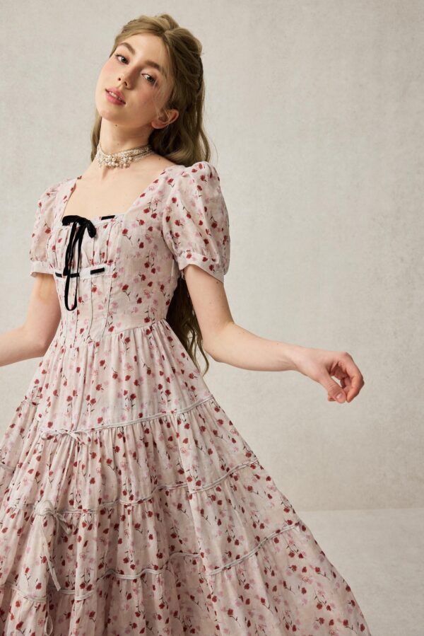Romantic floral linen dress - Image 8