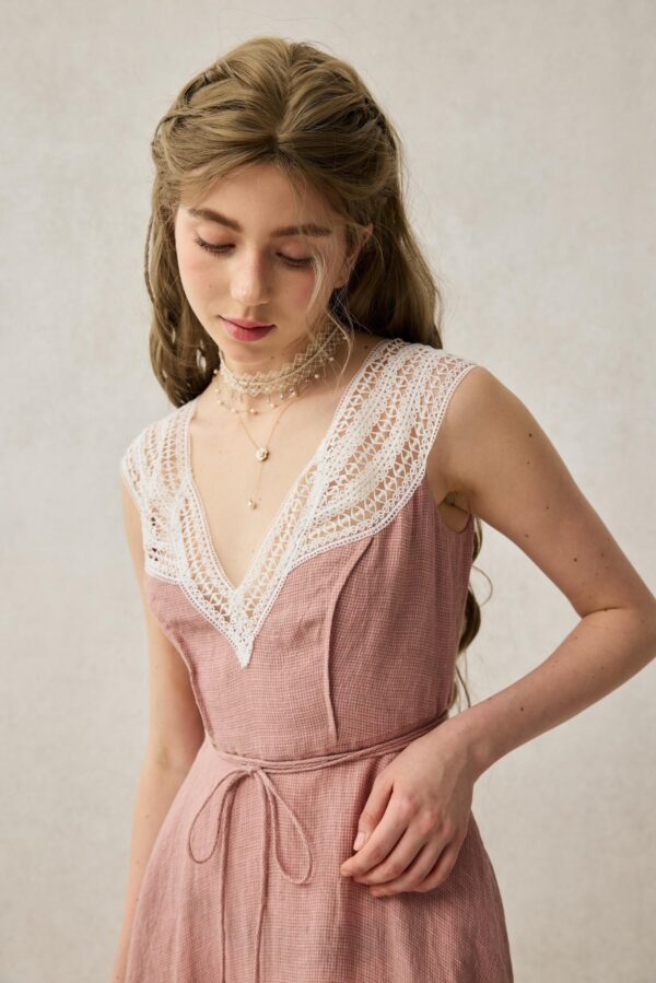 Pink linen dress - Image 9