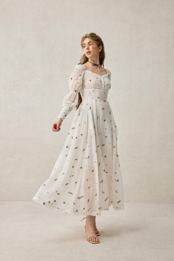 Floral Romantic linen dress - Image 8