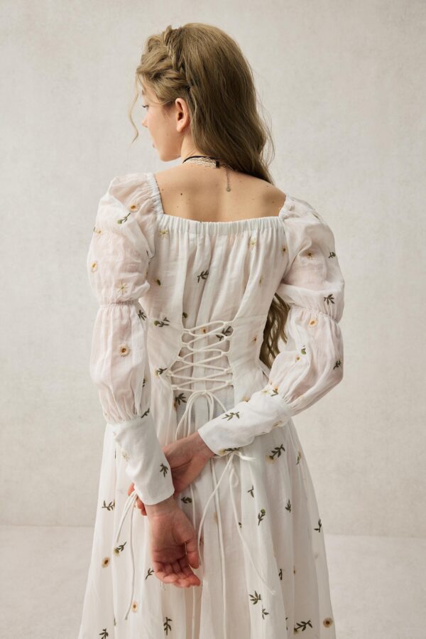 Floral Romantic linen dress - Image 7