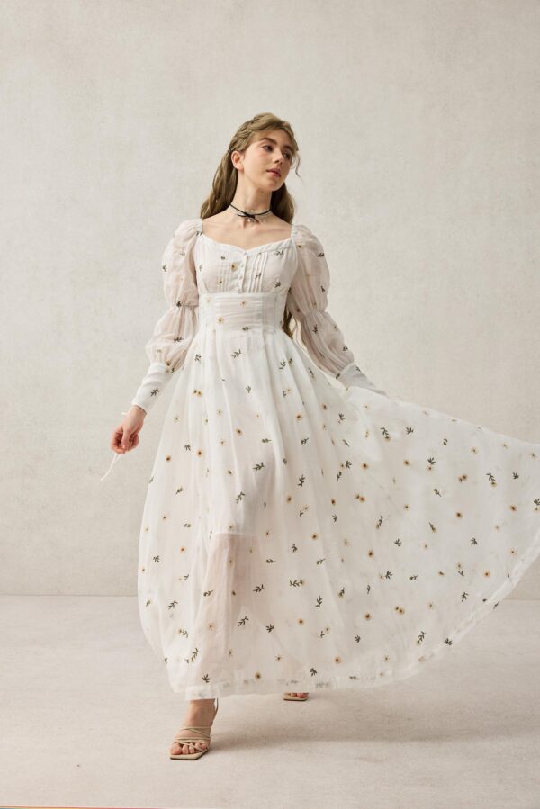 Floral Romantic linen dress - Image 10