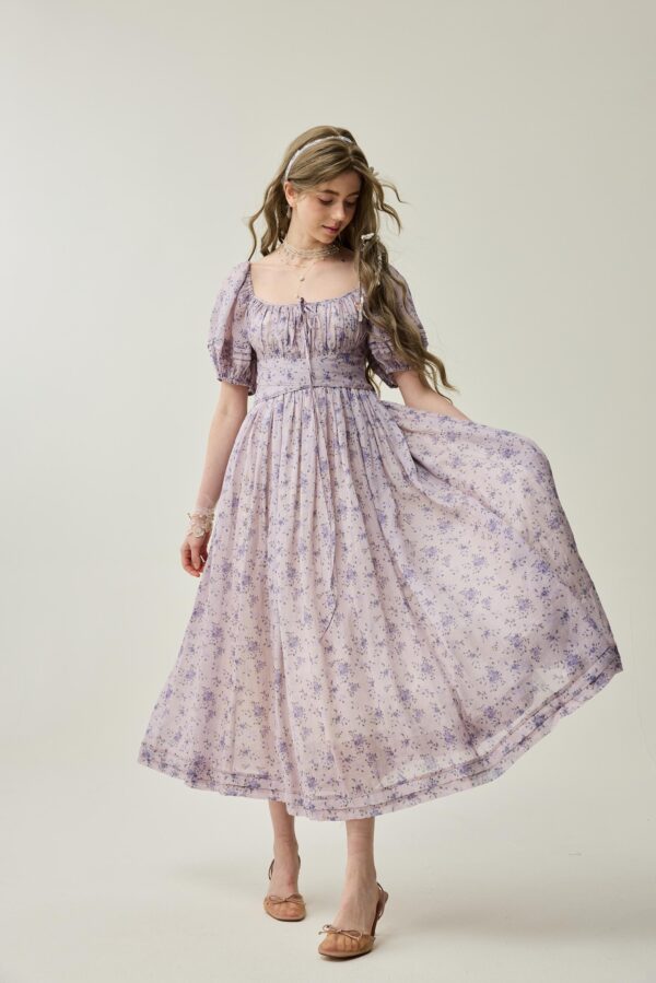 Wisteria floral linen Dress - Image 2