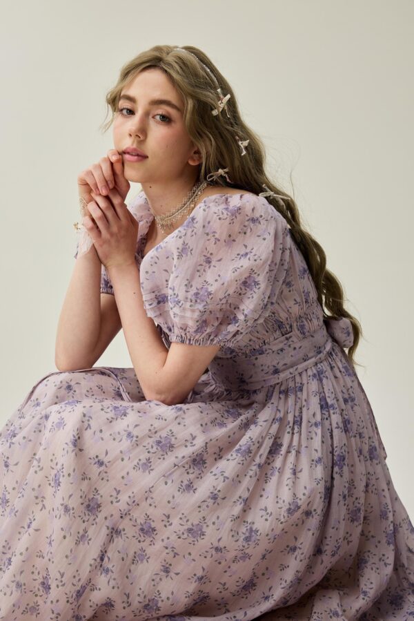 Wisteria floral linen Dress - Image 6