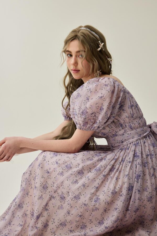 Wisteria floral linen Dress - Image 10