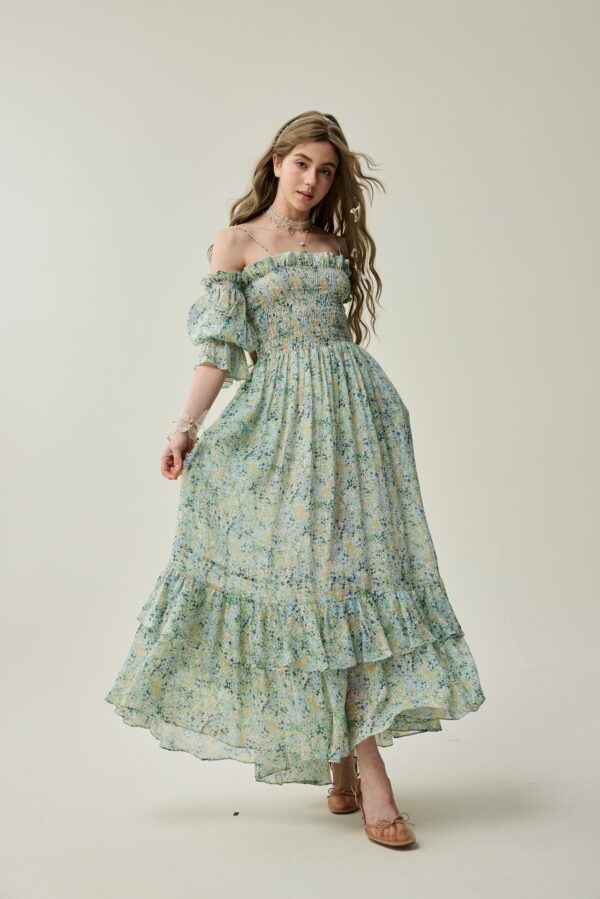 Off shoulder linen dress - Image 2