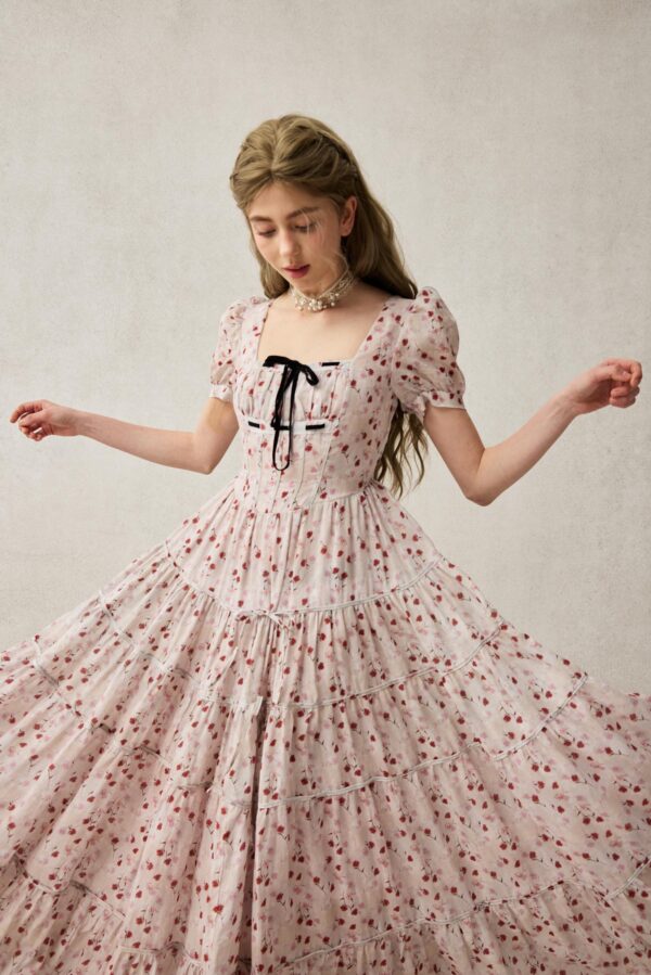Romantic floral linen dress - Image 2