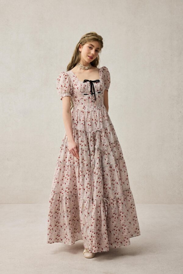 Romantic floral linen dress - Image 3