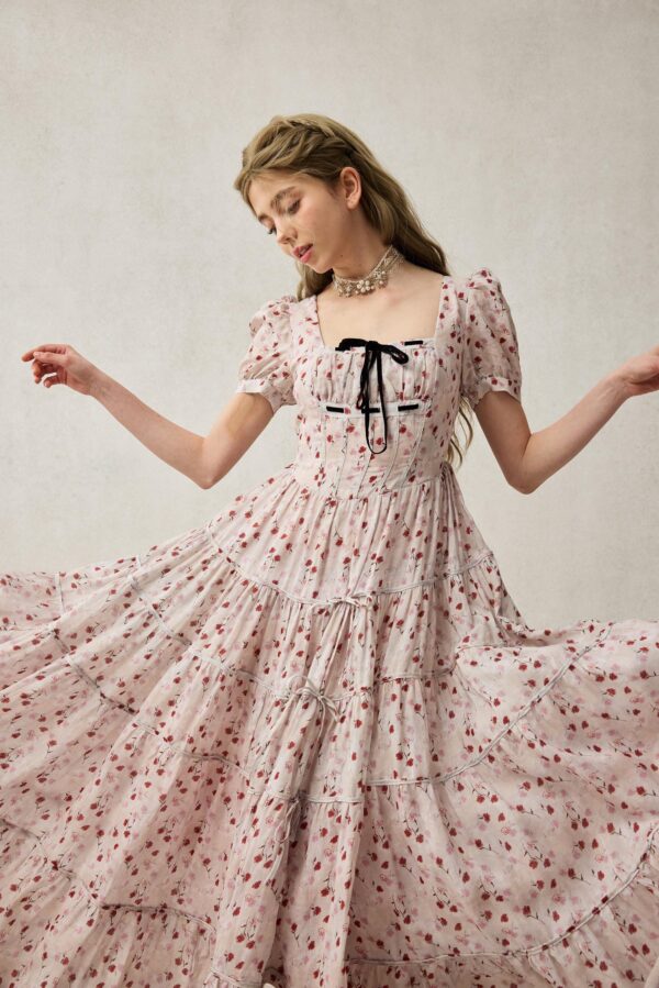 Romantic floral linen dress - Image 4