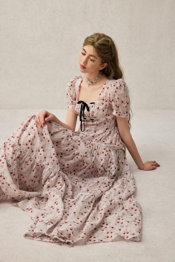 Romantic floral linen dress - Image 7