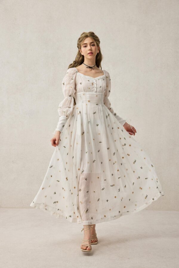 Floral Romantic linen dress - Image 2