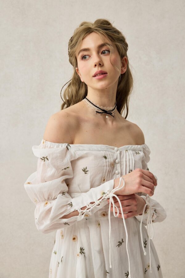Floral Romantic linen dress - Image 4