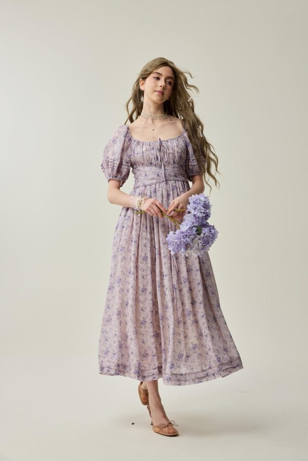 Wisteria floral linen Dress - Image 9