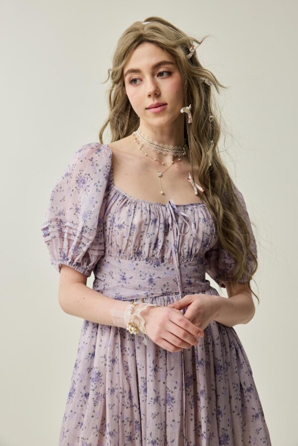 Wisteria floral linen Dress - Image 4