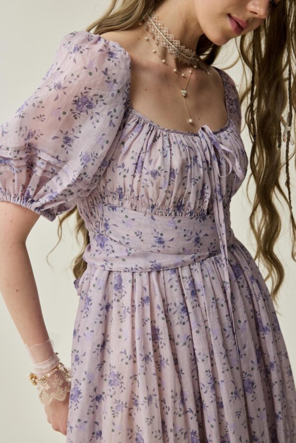 Wisteria floral linen Dress - Image 3