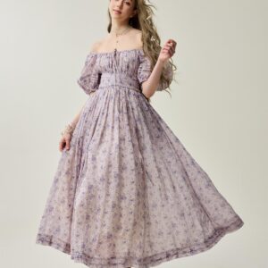 Wisteria floral linen Dress