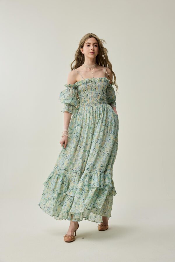Off shoulder linen dress - Image 4