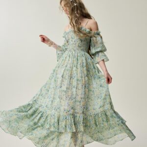 Off shoulder linen dress