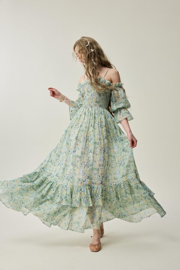 Off shoulder linen dress