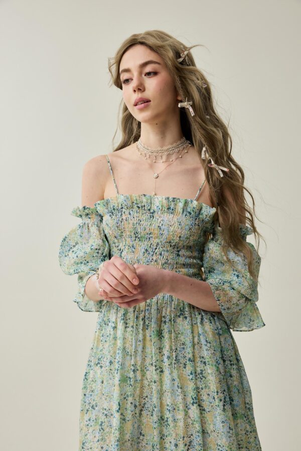 Off shoulder linen dress - Image 3